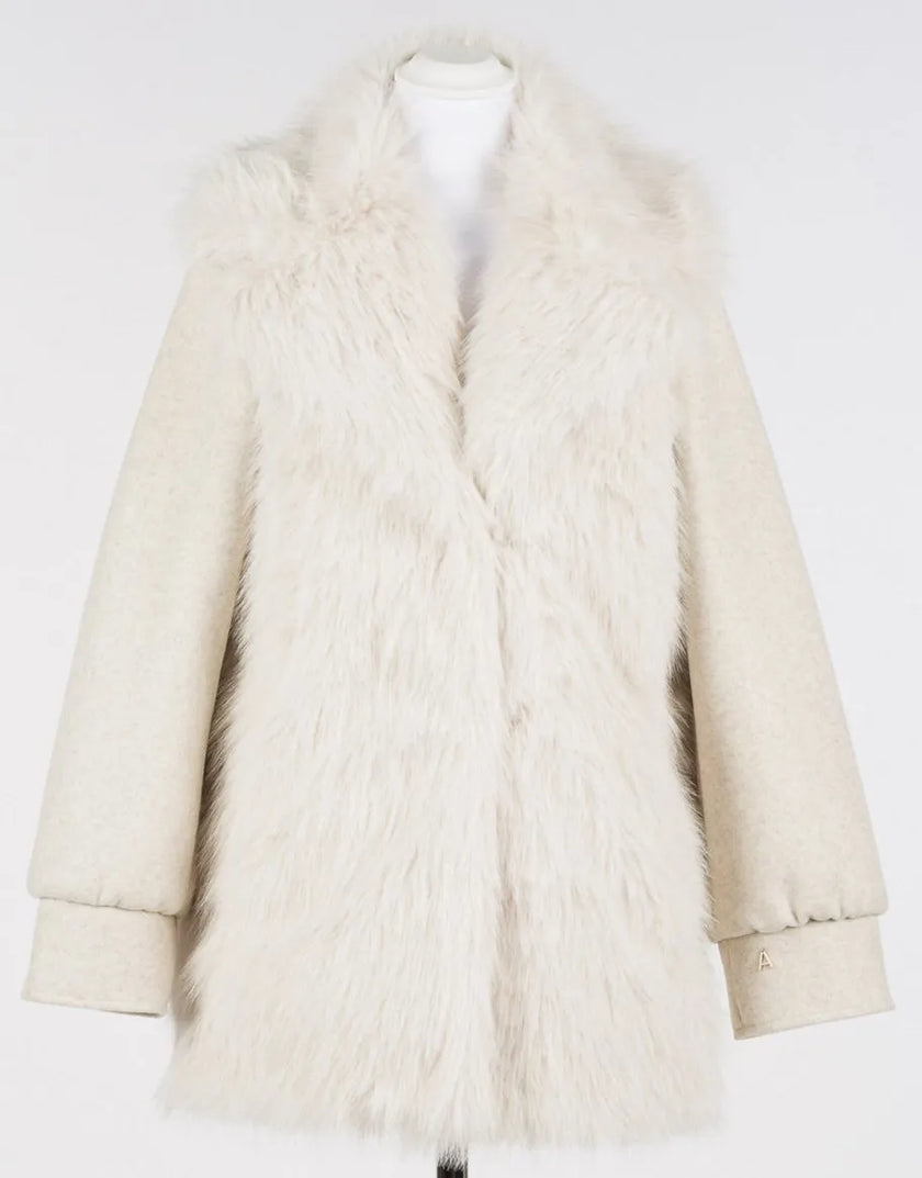 Giaccone Donna Pelliccia e Panno Lana TWINSET ACTITUDE