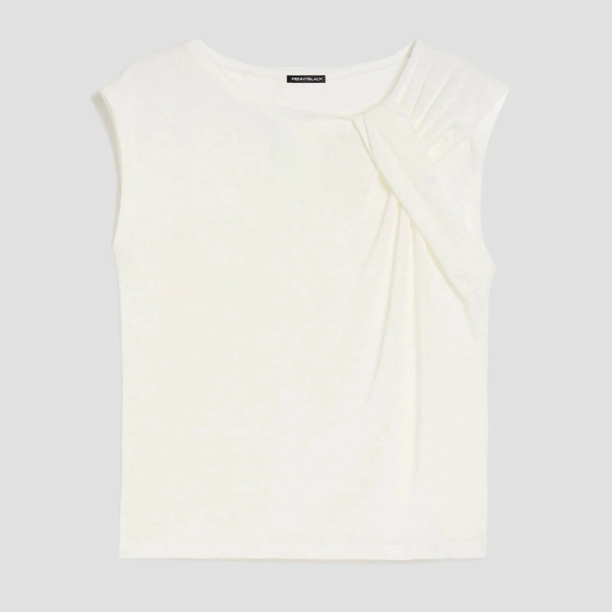 T-Shirt Girocollo di Lino con Motivo a Nodo PENNYBLACK