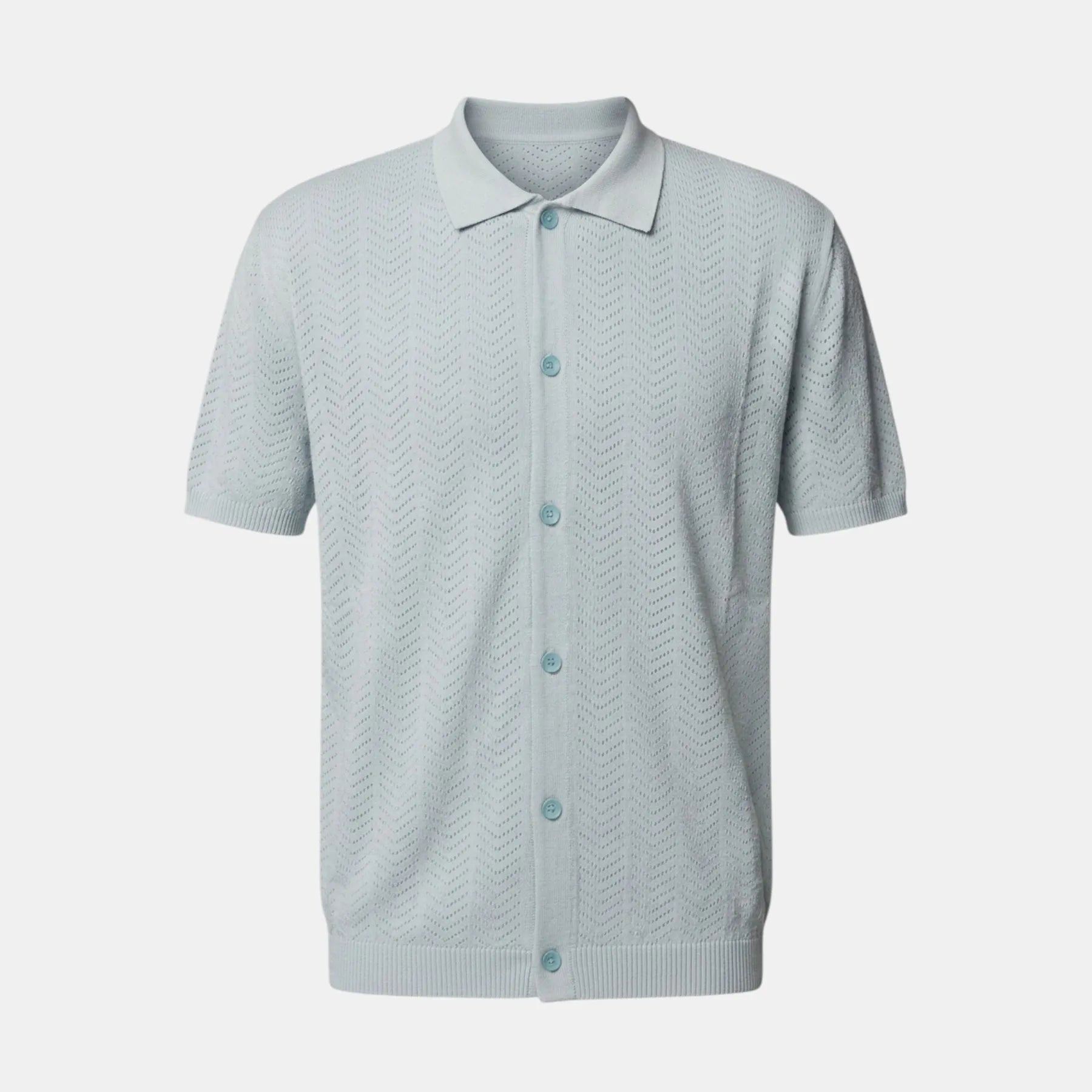 Polo Cardigan  in Tessuto Traforato