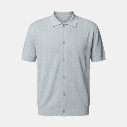 Polo Cardigan  in Tessuto Traforato