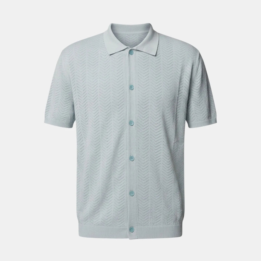 Polo Cardigan  in Tessuto Traforato