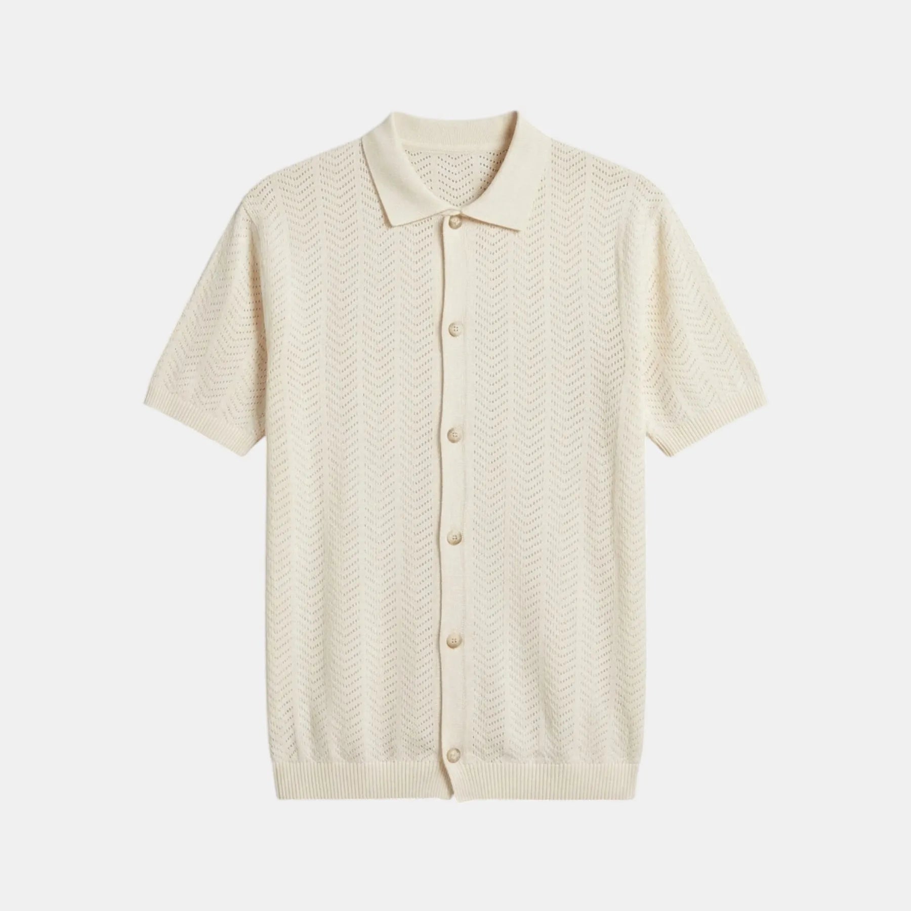 Polo Cardigan  in Tessuto Traforato