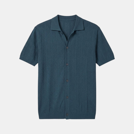 Polo Cardigan  in Tessuto Traforato