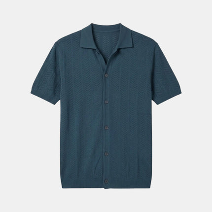 Polo Cardigan  in Tessuto Traforato