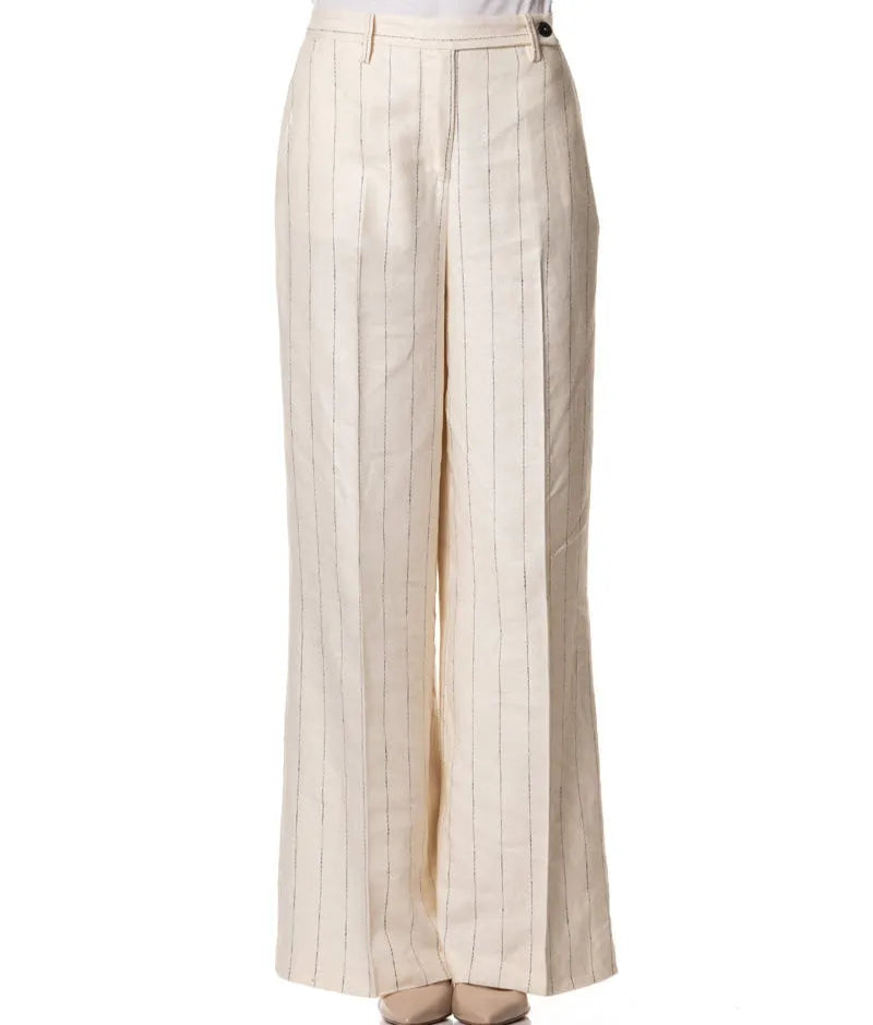 Pantalone Ampio Gessato a Vita Alta HAPPY25