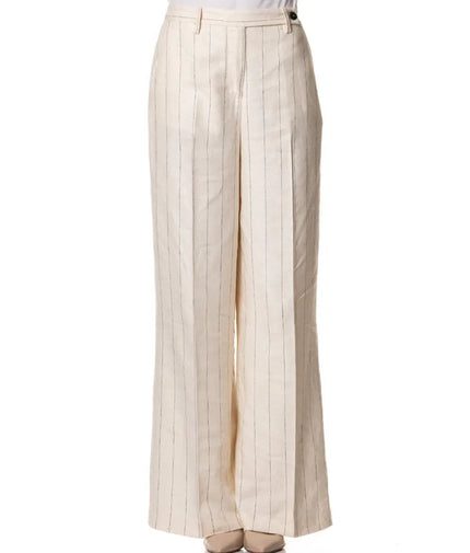 Pantalone Ampio Gessato a Vita Alta HAPPY25