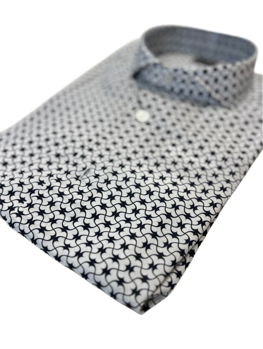 Camicia I181580 con collo piccolo e fantasia BOTTEGA ARTIGIANA