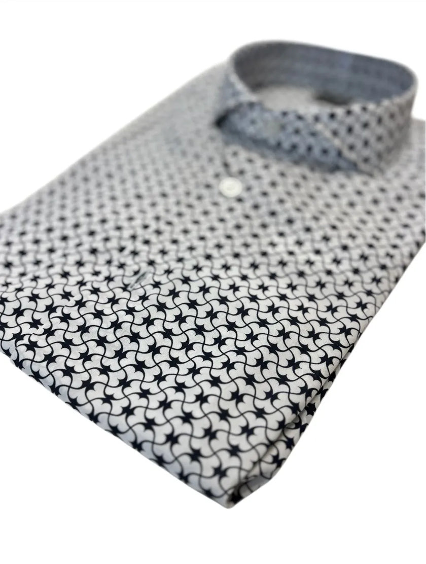 Camicia I181580 con collo piccolo e fantasia BOTTEGA ARTIGIANA