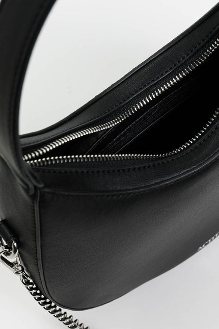 Borsa modello hobo con logo in metallo
