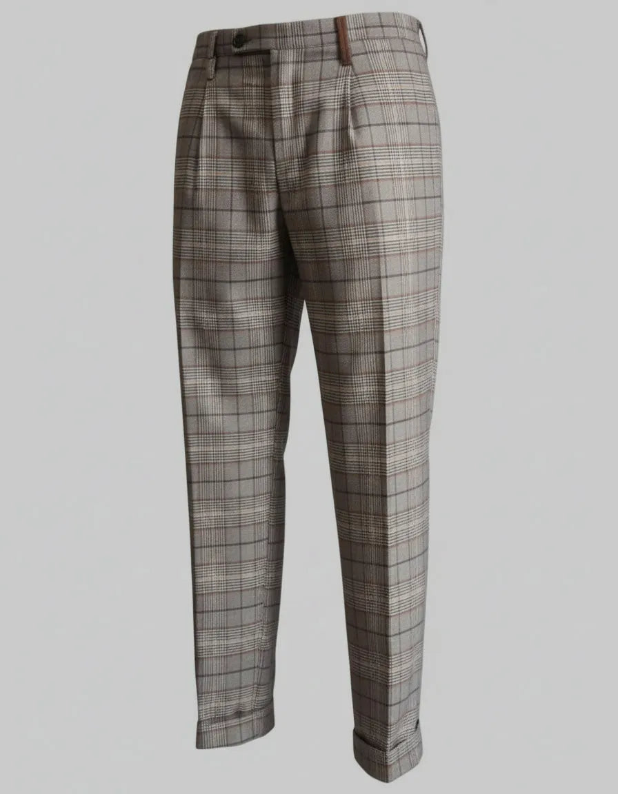 Pantalone 2410R Tasche Filo a Quadri ALTATENSIONE — vista frontale | WEMAX