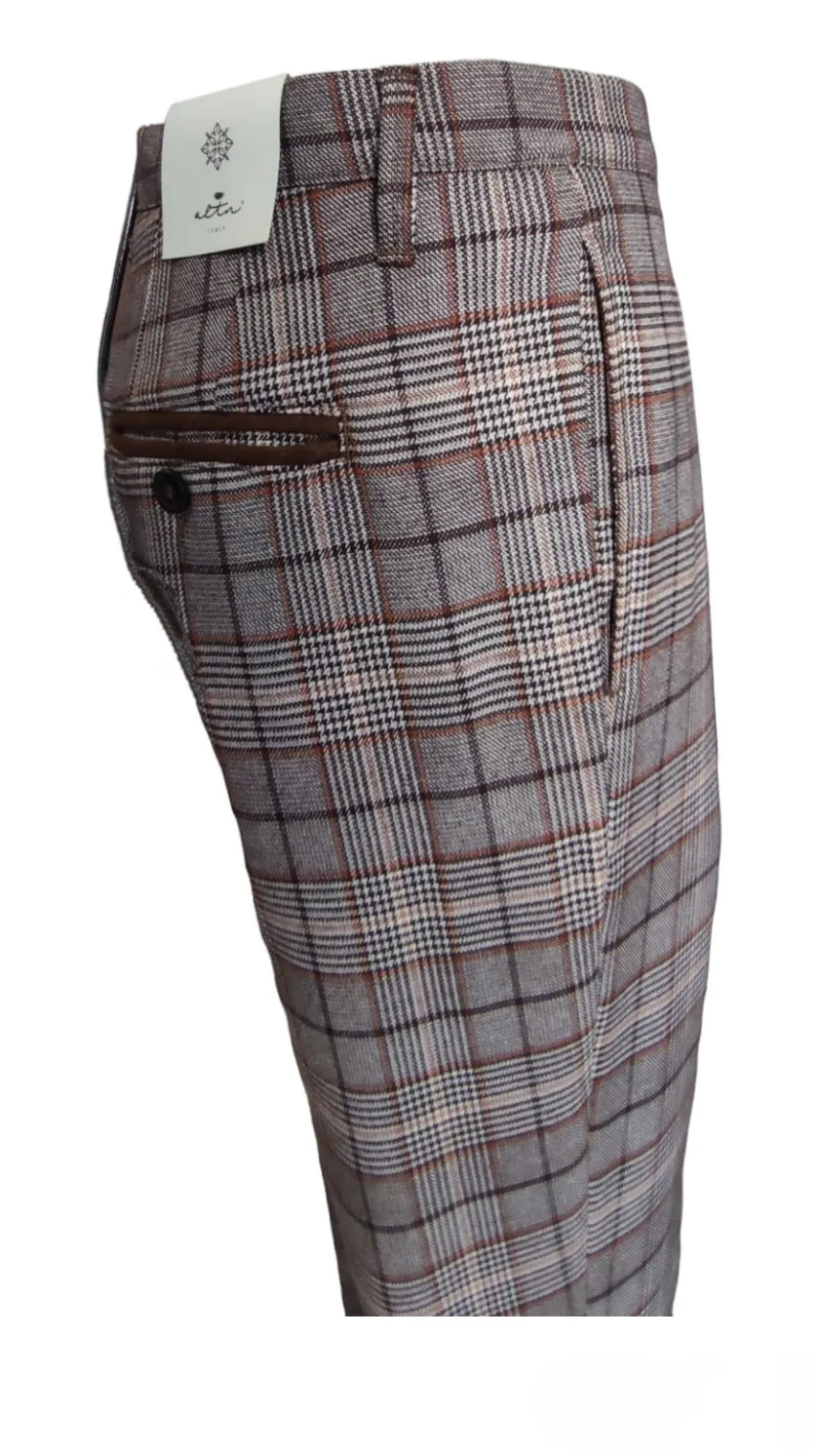 Pantalone 2410R Tasche Filo a Quadri ALTATENSIONE — vista aggiuntiva 4 | WEMAX