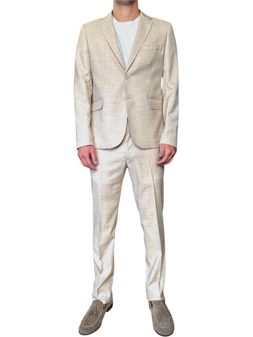 Abito con giacca monopetto in tessuto tela ELIO SANTINI