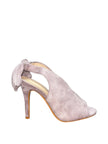 Sandalo in eco pelle scamosciato chiusura con fiocco tacco 10 WEMAX LAB