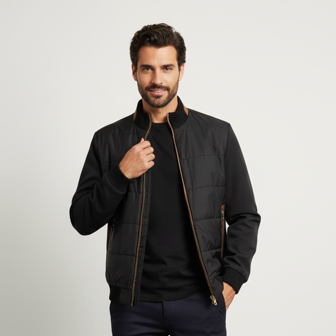 Giubbotto GB22 Bomber Dettagli In Eco Pelle