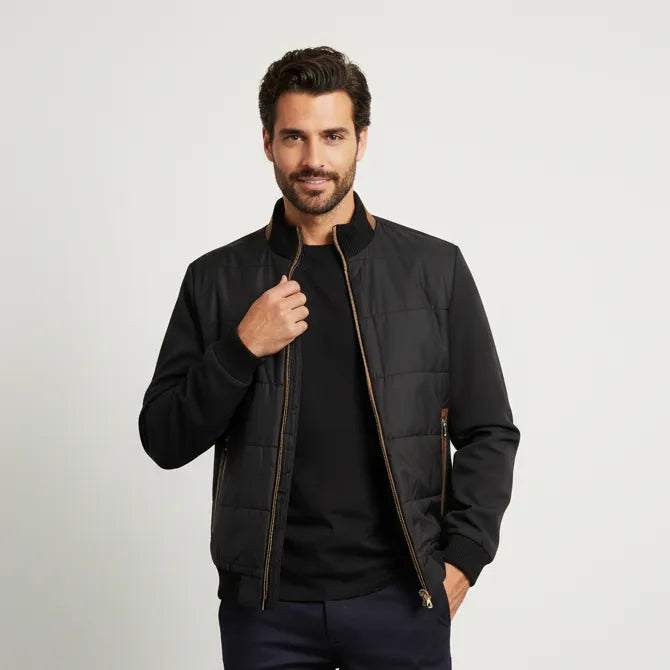 Giubbotto GB22 Bomber Dettagli In Eco Pelle
