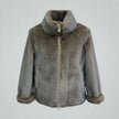 ECO PELLICCIA CORTA SG405 COLLO VULCANO CON INTRECCIO ECOPELLE LATERALE