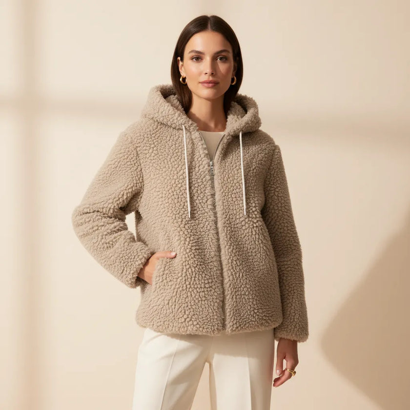 ECO PELLICCIA CORTA SG417 CON CAPPUCCIO