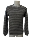 Maglia Girocollo Rigata Bottoni Spalla