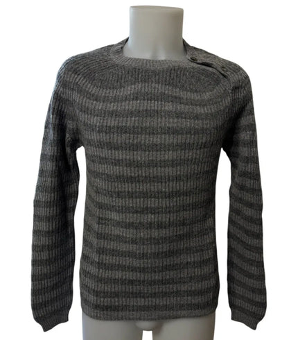 Maglia Girocollo Rigata Bottoni Spalla