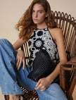 Top in Macramè con Scollo all'Americana PENNYBLACK
