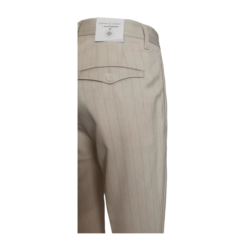 Pantalone con Pences ALTATENSIONE, Beige — dettaglio tessuto | WEMAX