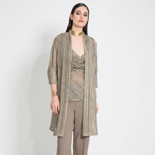 CARDIGAN JABOT IN LUREX