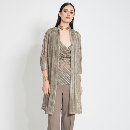 CARDIGAN JABOT IN LUREX