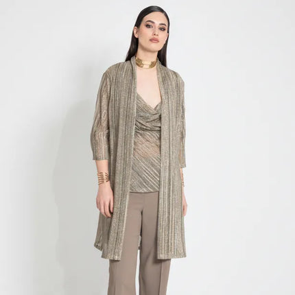 CARDIGAN JABOT IN LUREX