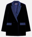 Giacca Donna Smoking Doppiopetto Velluto con Rever in Satin PENNYBLACK