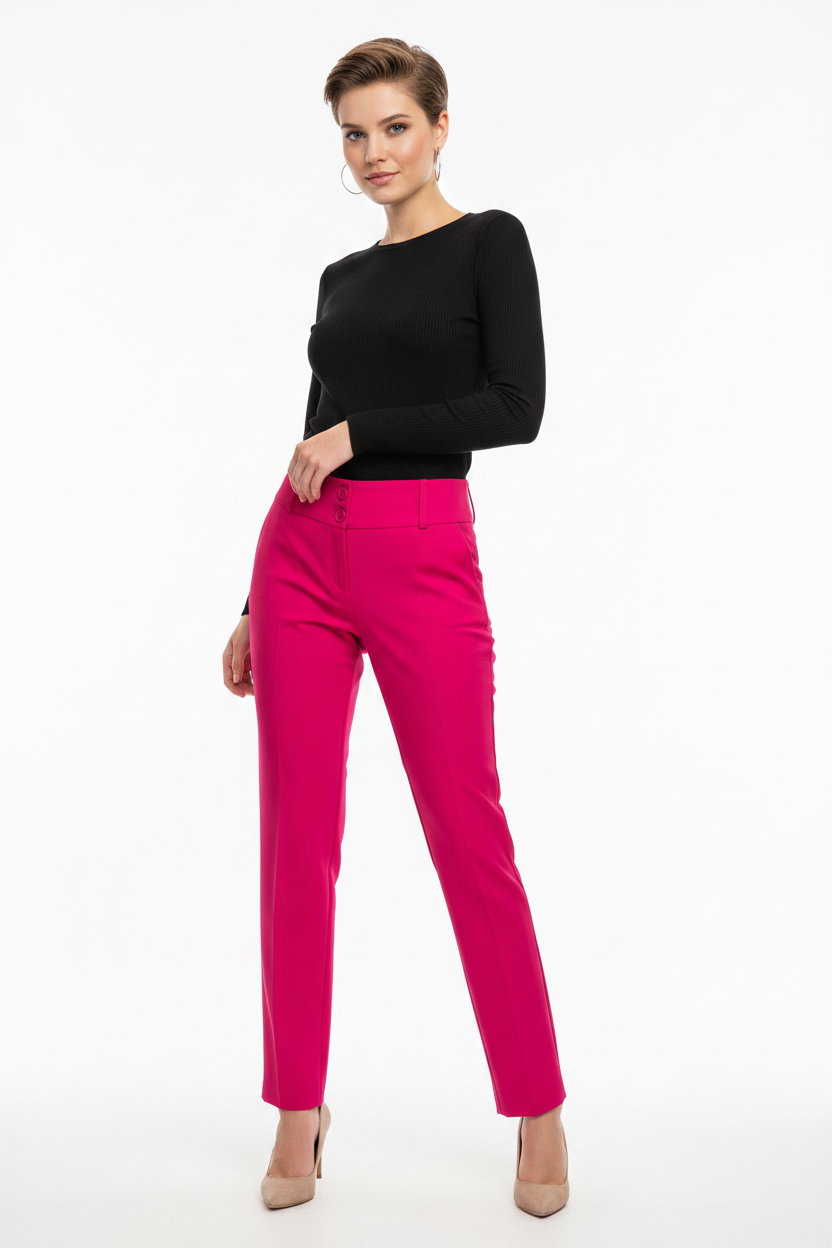 Pantalone M510 NEW basic con tasche a filo e spacchi al fondo