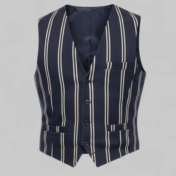 Gilet con righe verticali alternate