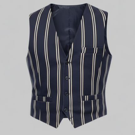 Gilet con righe verticali alternate