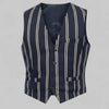 Gilet con righe verticali alternate