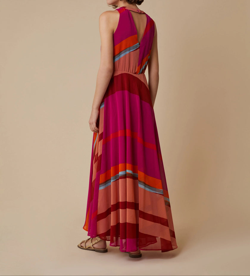 Abito Lungo a Fantasia con Scollo all'Americana PENNYBLACK