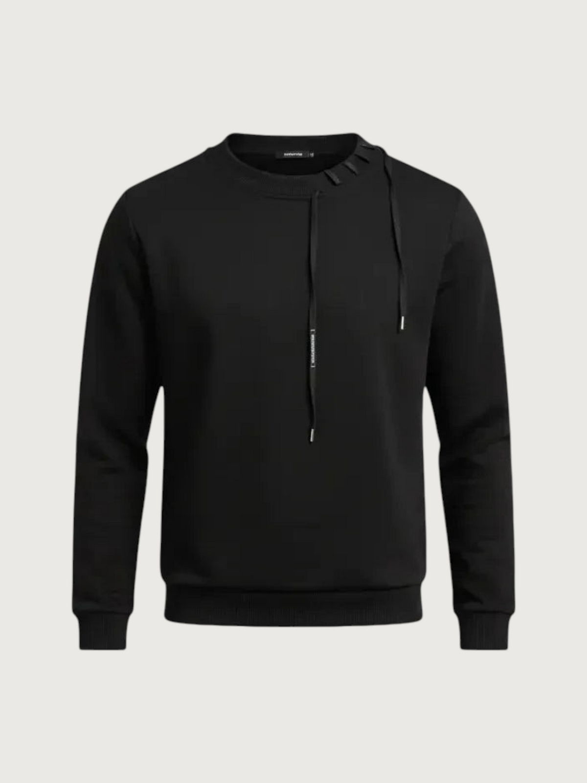 Felpa con particolare dettaglio laccetto Alessandrini nero da uomo - Collezione Autunno - Wemax.it