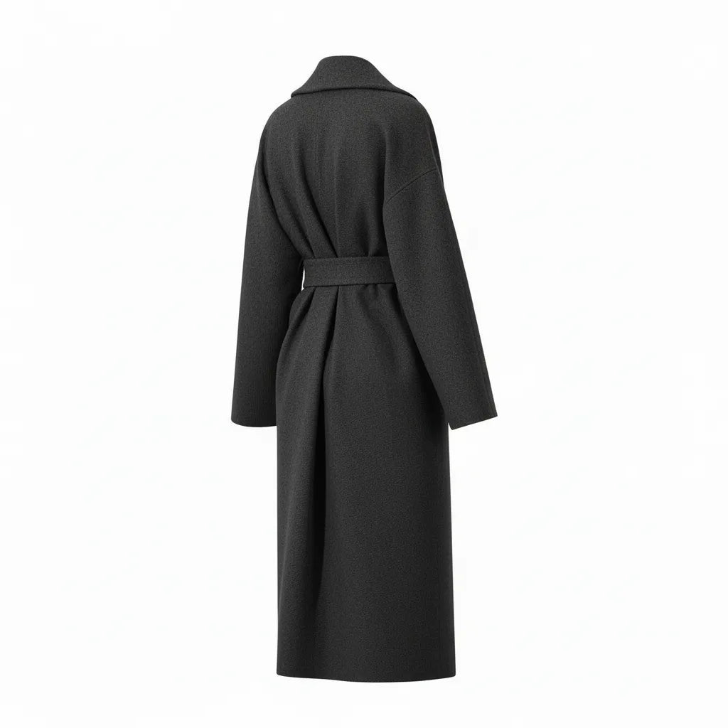 CAPPOTTO OPALE DOPPIO PETTO CON CINTURA IN VITA