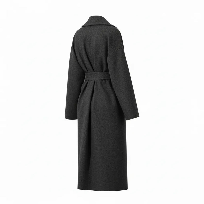 CAPPOTTO OPALE DOPPIO PETTO CON CINTURA IN VITA