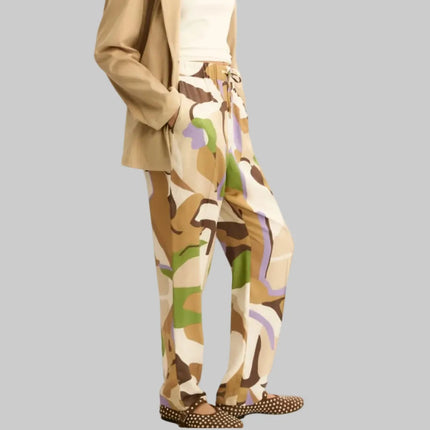 Pantalone osso fantasia elastico in vita EMME MARELLA — vista retro/laterale | WEMAX