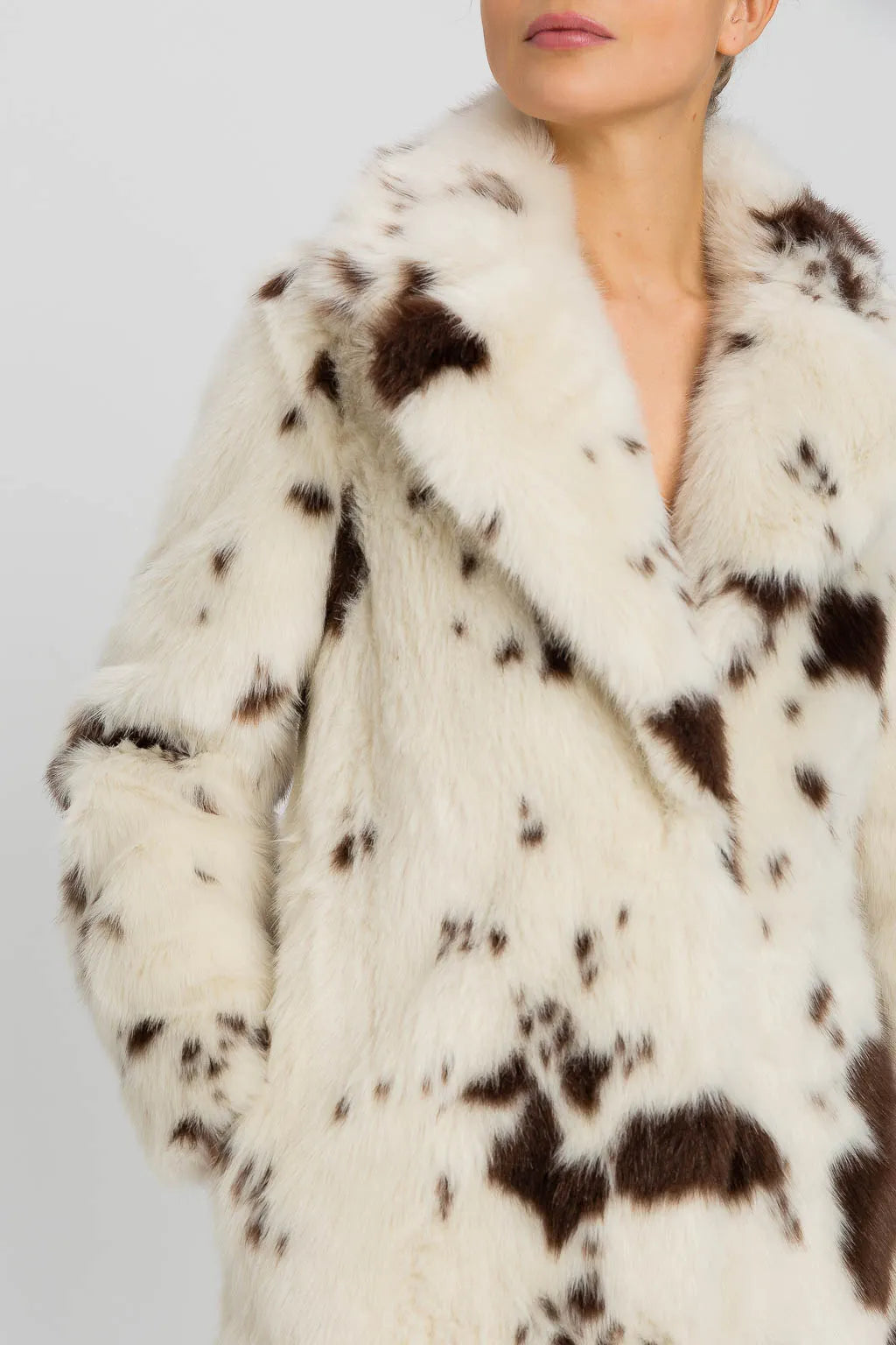 Cappotto Donna Eco Pelliccia Animalier Doppio Petto TWINSET ACTITUDE