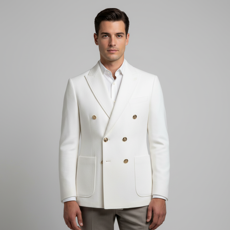 Giacca G3494E8444206 Doppio Petto Bottoni a Contrasto