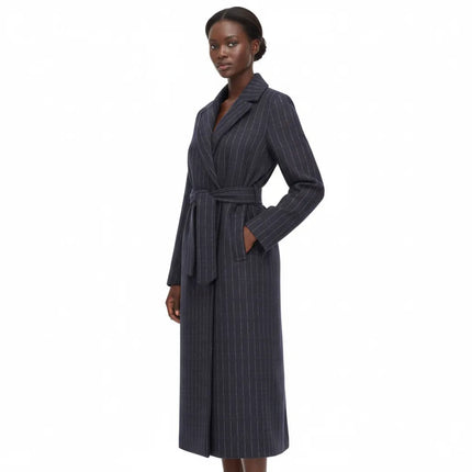 Cappotto Donna Gessato con Cintura