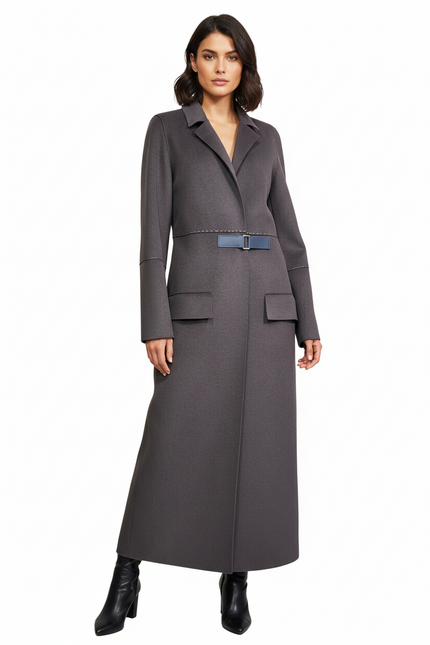 Cappotto Lungo AVENIRE con Cinturinoin Pelle