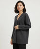 Cardigan 480105 Gessato con Polsini a Contrasto