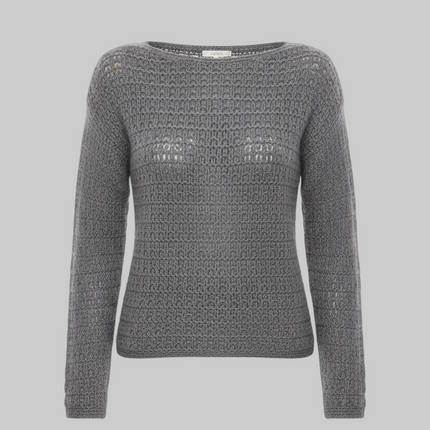 Maglia 441117 collo a barchetta tessuto tramato