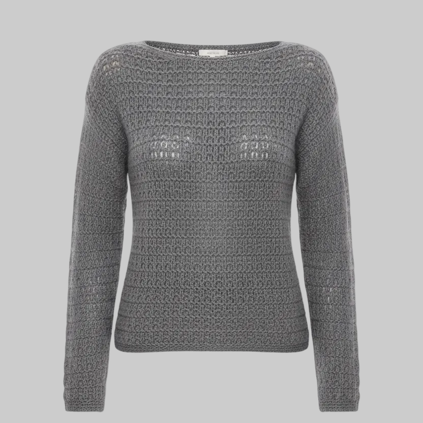 Maglia 441117 collo a barchetta tessuto tramato