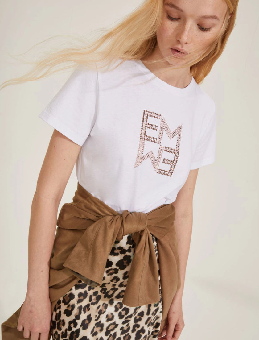T-Shirt con Stampa con Strass EMME MARELLA