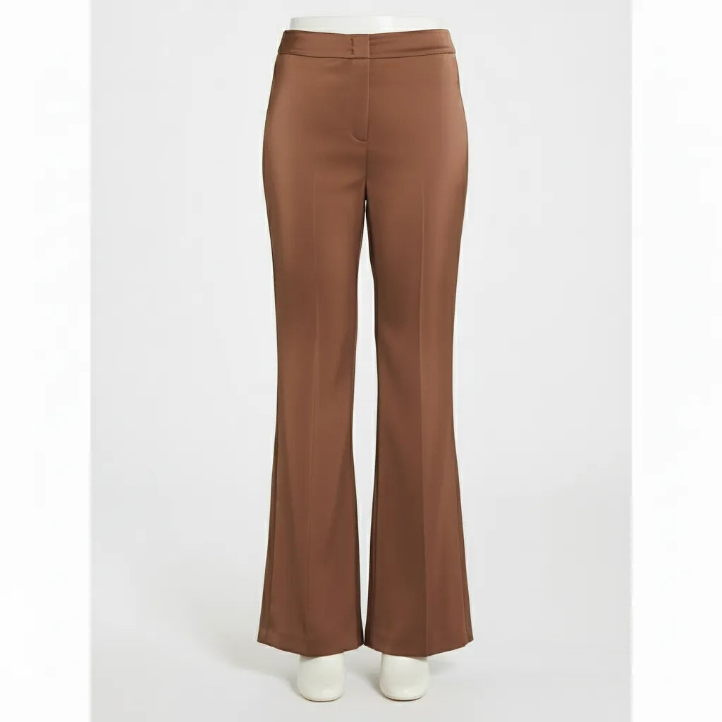 PANTALONE DI PENNY BLACK FLARE FIT IN RASO