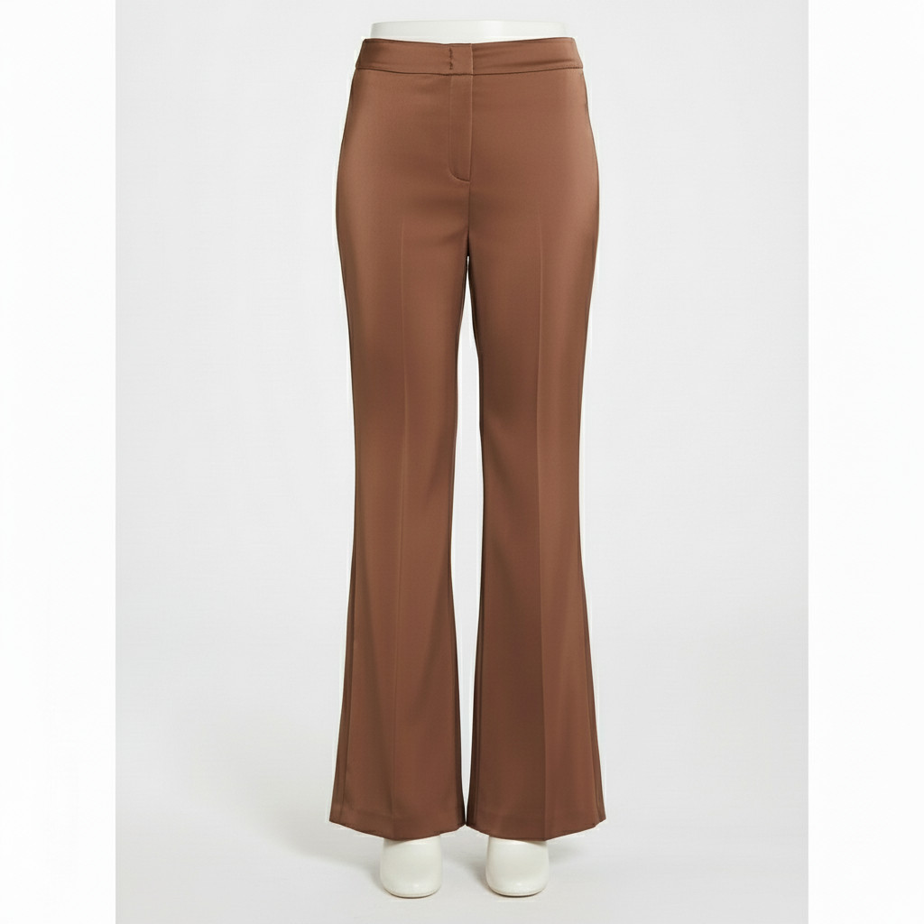 PANTALONE DI PENNY BLACK FLARE FIT IN RASO