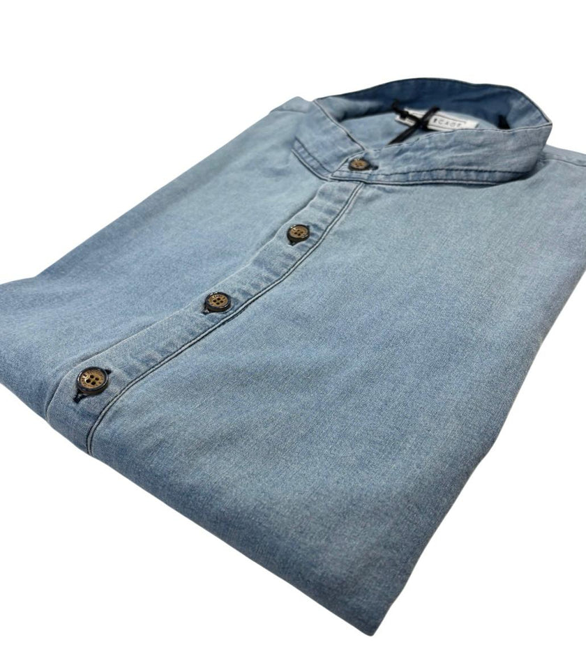 Camicia jeans con collo alla coreana SOUL CAGE