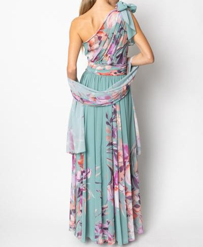 Abito lungo monospalla con fiocco SOLOGIOIE